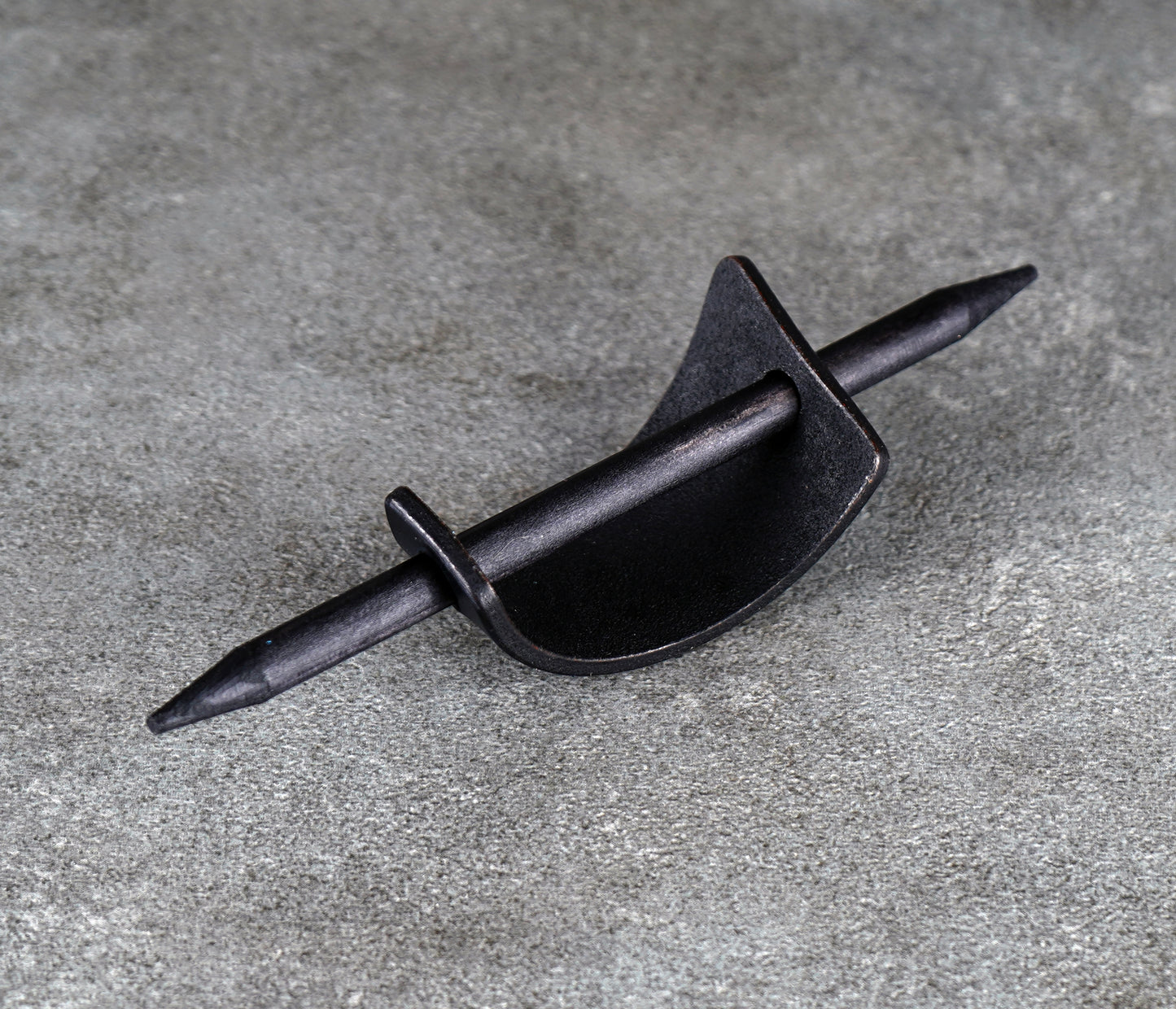 small black leather barrette handmade premium leather
