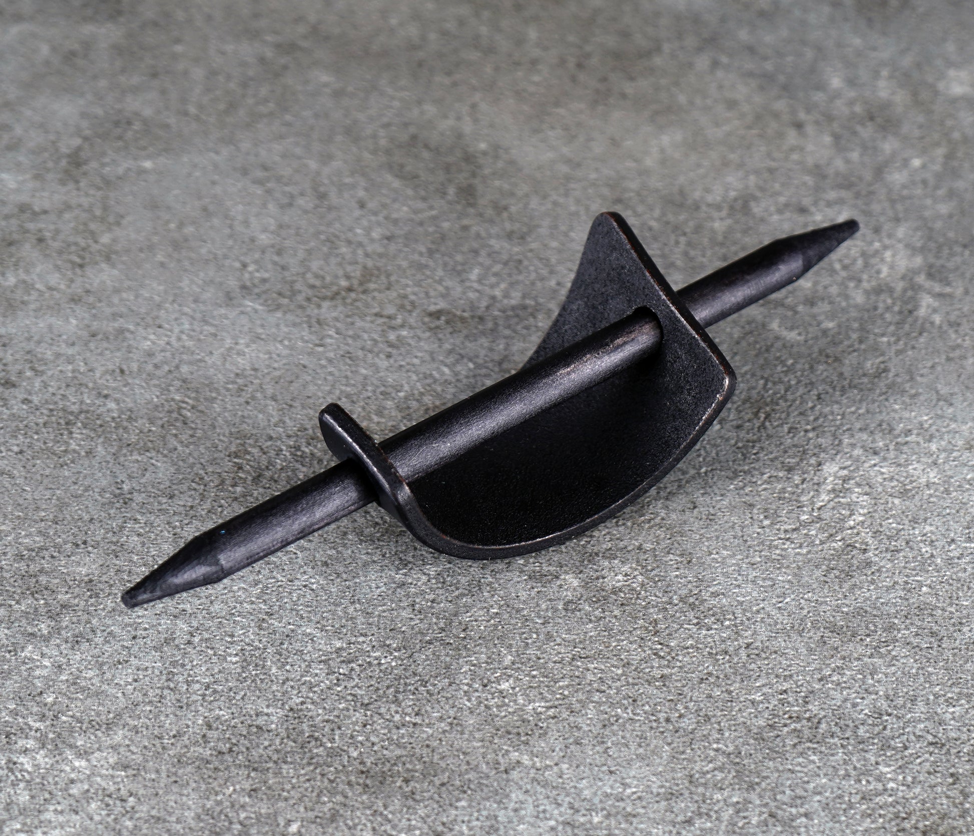 small black leather barrette handmade premium leather
