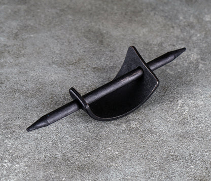 small black leather barrette handmade premium leather
