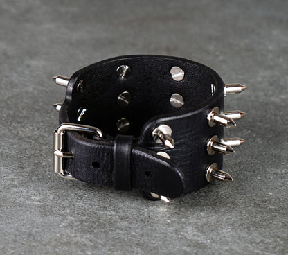 gothic spiked leather wrist armor