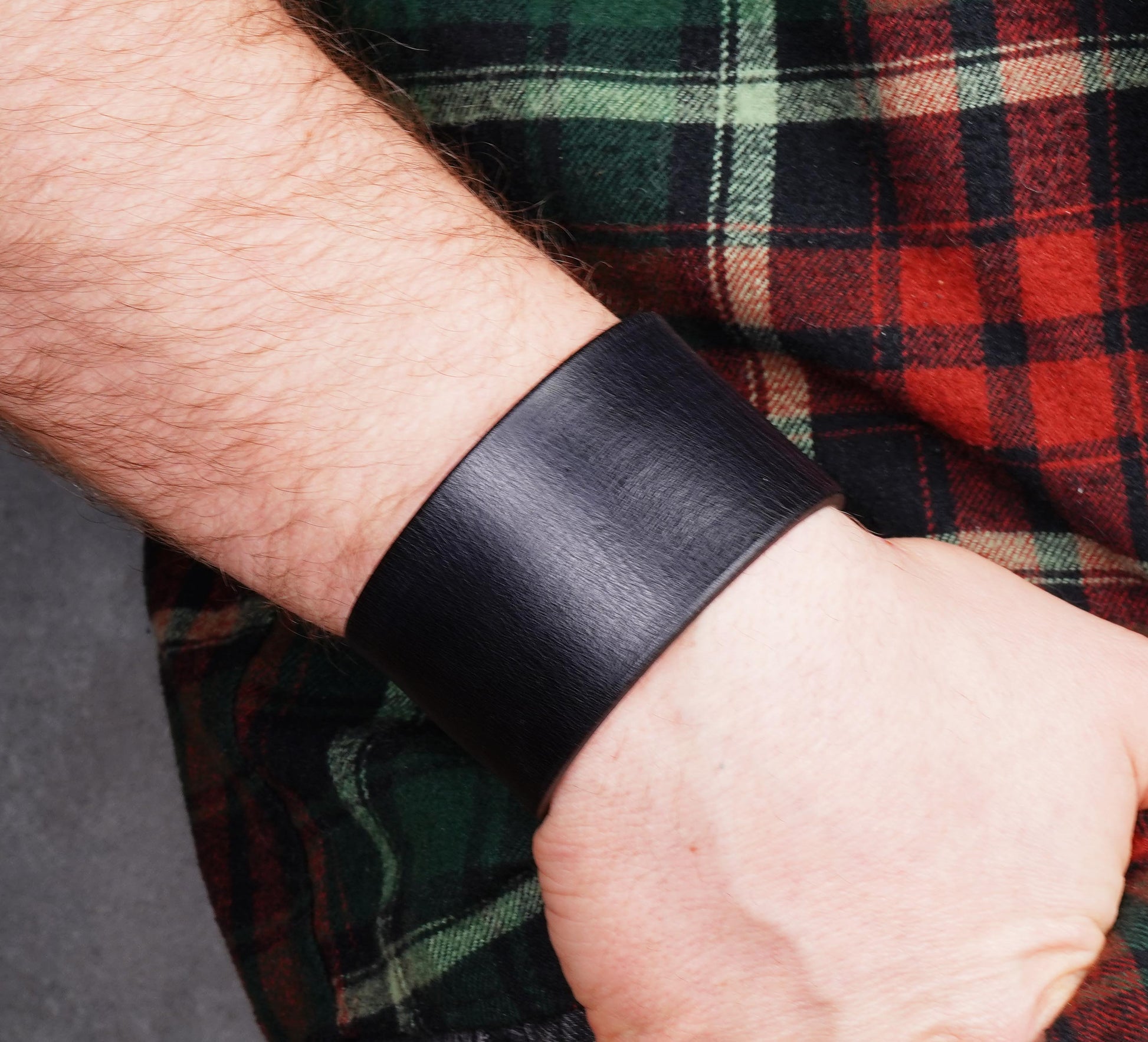 Classic Black leather cuff