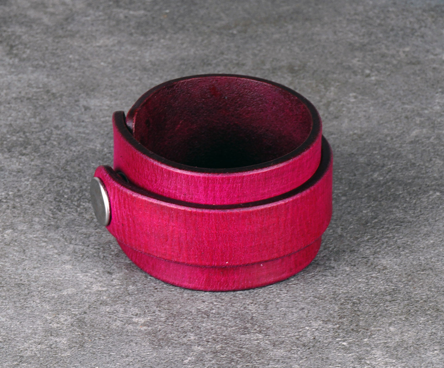 violet leather cuff bracelet handmade