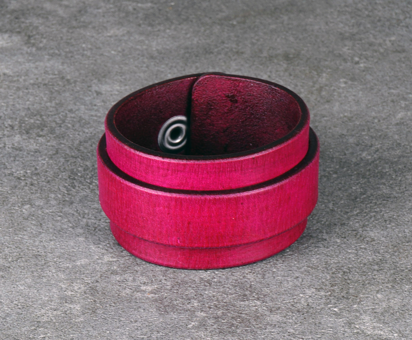 violet leather cuff bracelet handmade