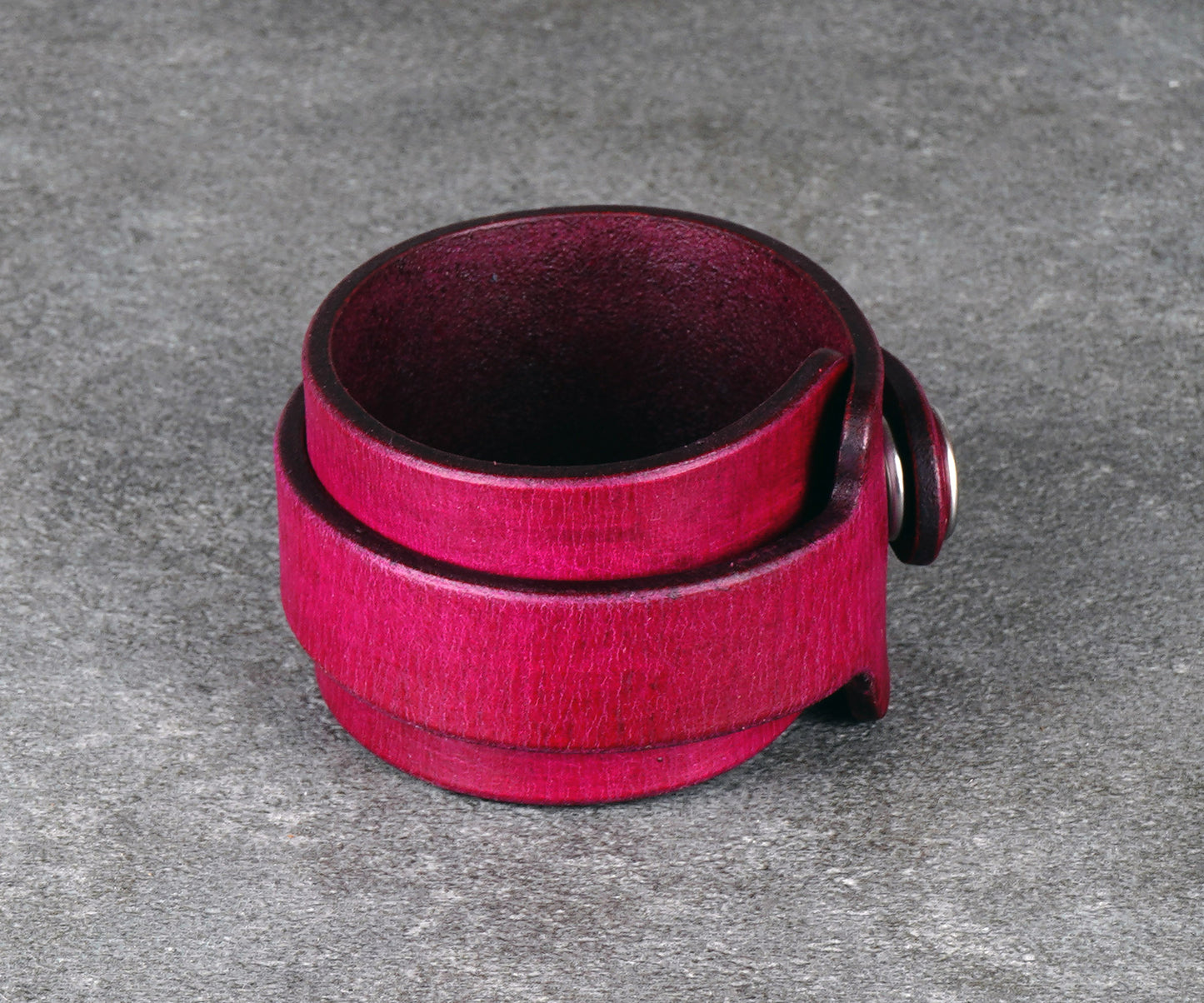 violet leather cuff bracelet handmade