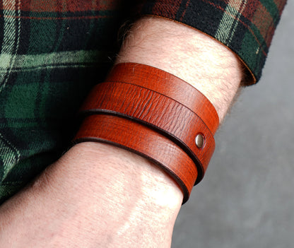 Brown Leather Cuff bracelet
