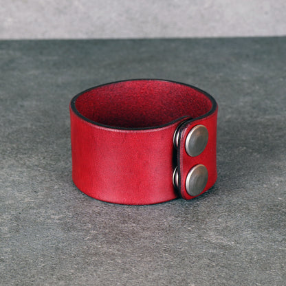 red dragon leather bracelet handmade vegetable tanned fixed size wristband