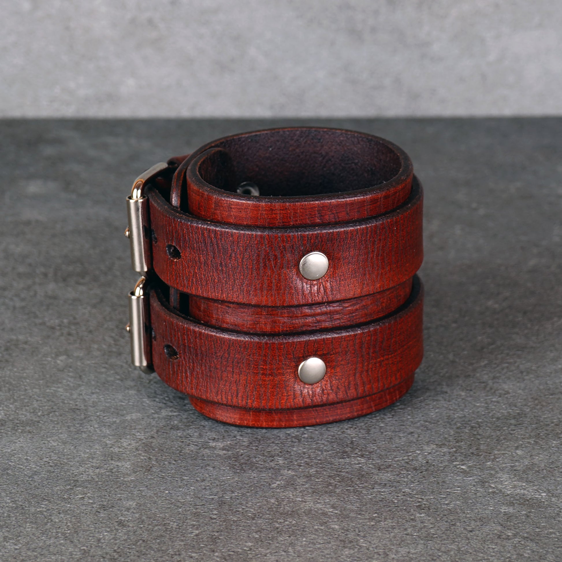 brown leather cuff bracelet