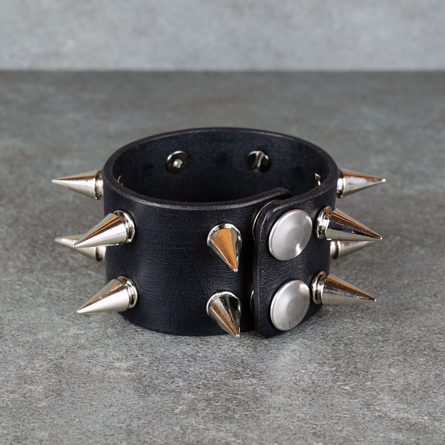 Handmade punk rock leather wristband for men and women