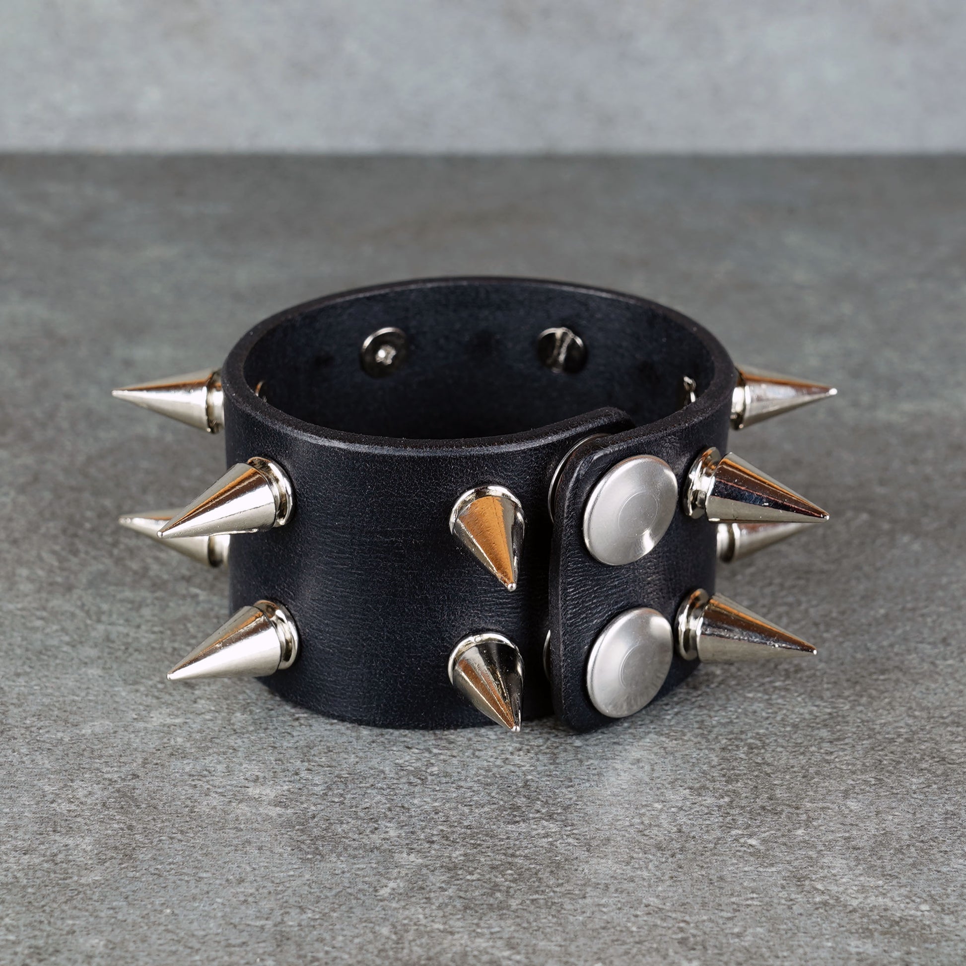 Handmade punk rock leather wristband for men and women