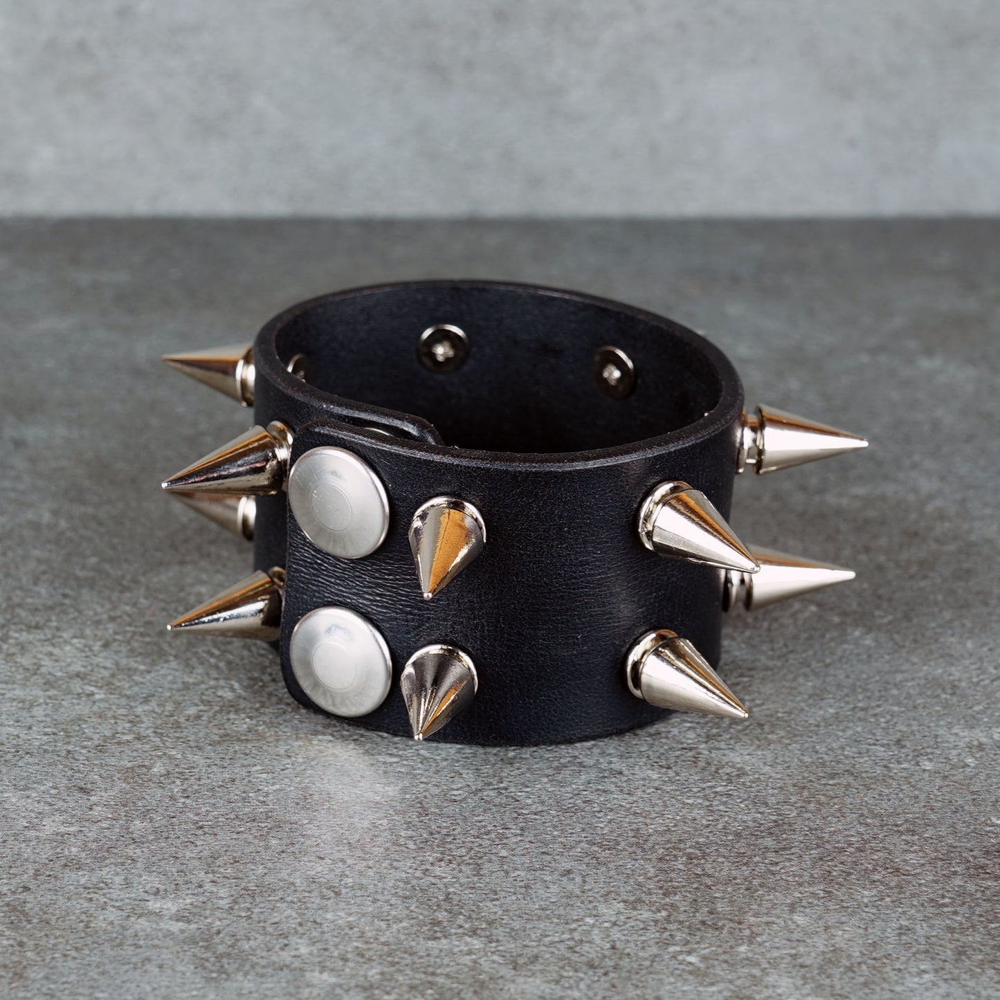 Handmade punk rock leather wristband for men and women