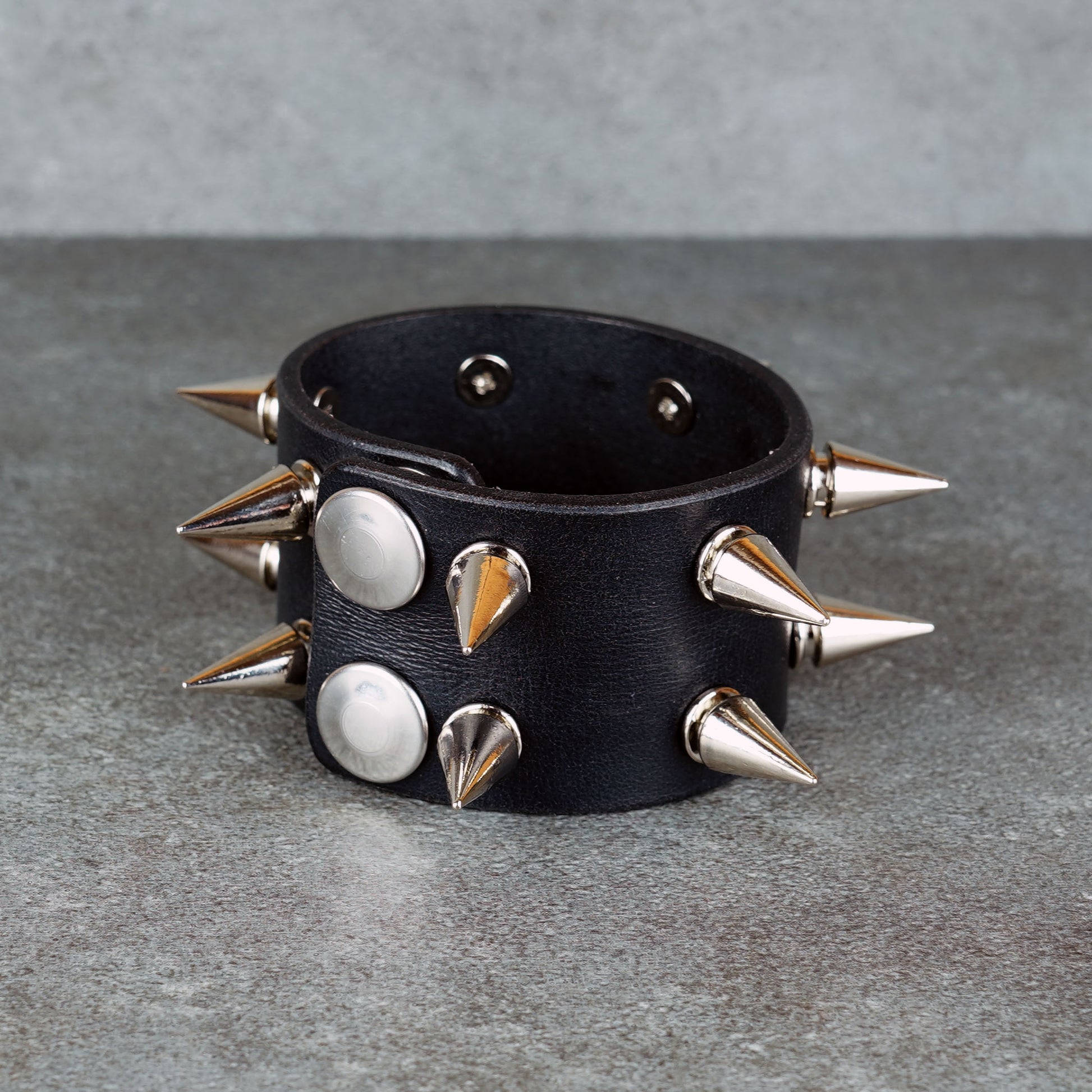 Handmade punk rock leather wristband for men and women