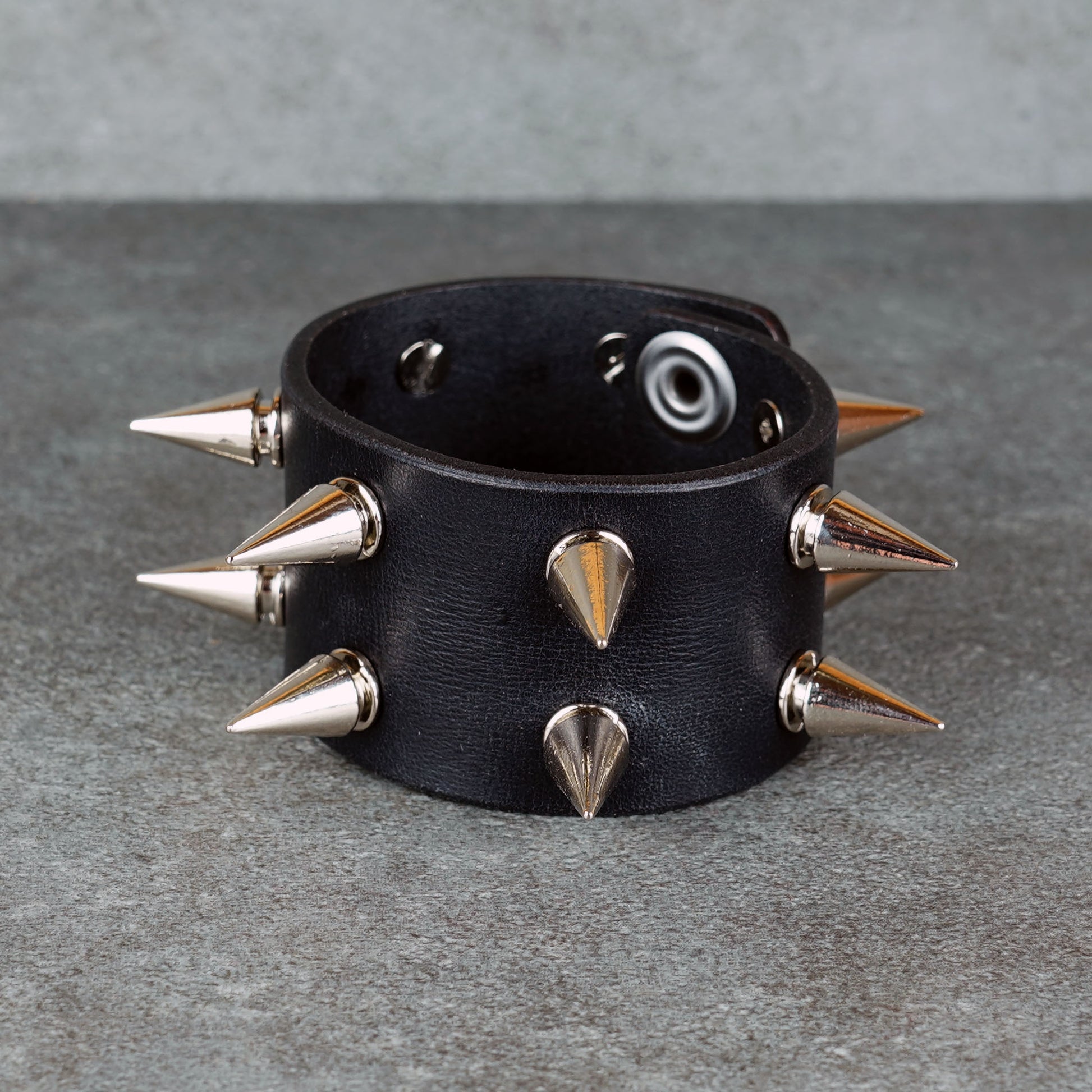 Handmade punk rock leather wristband for men and women