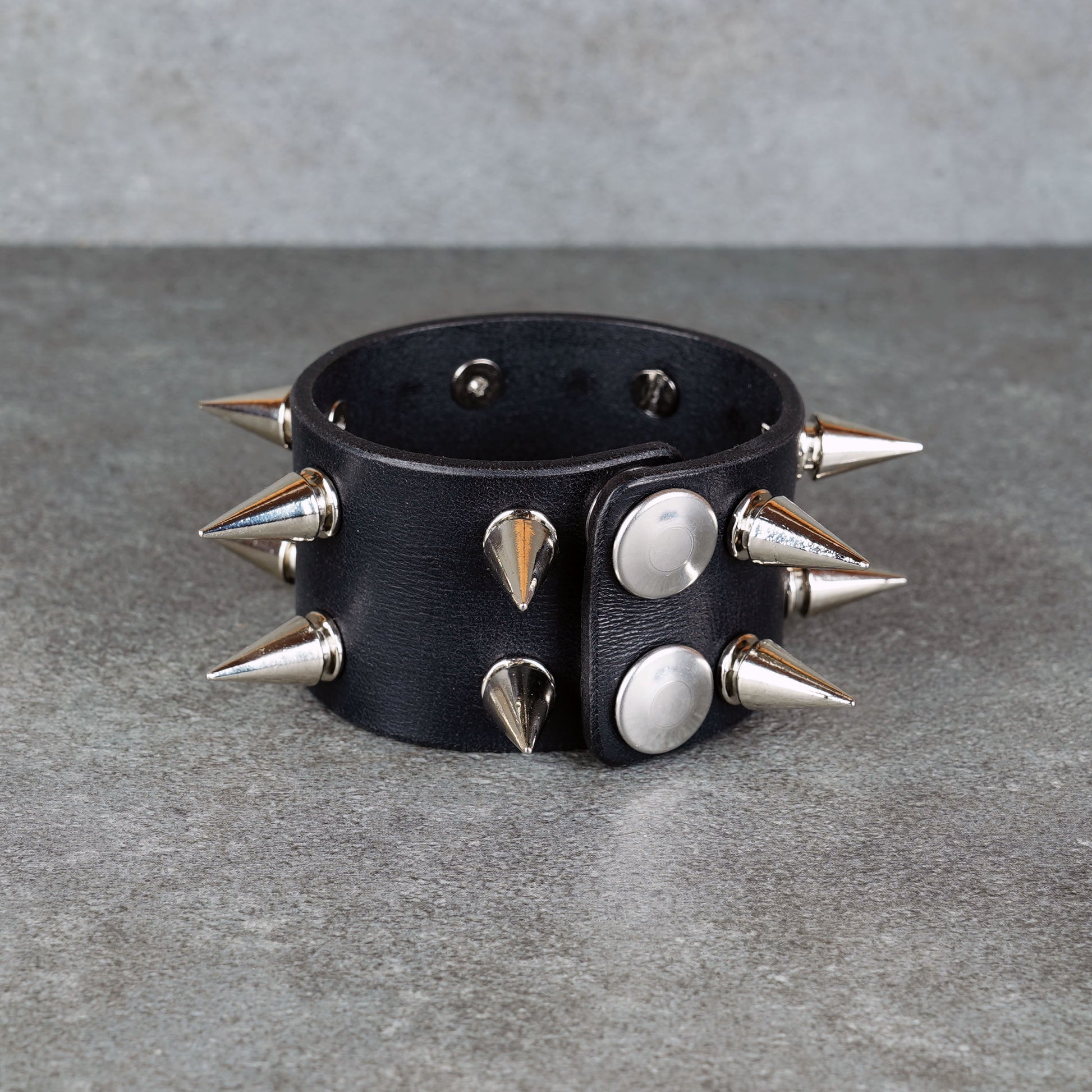 Handmade punk rock leather wristband for men and women
