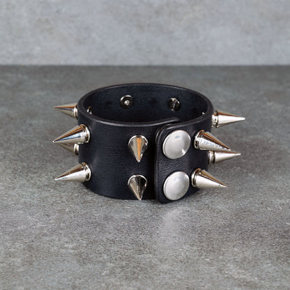 Handmade punk rock leather wristband for men and women