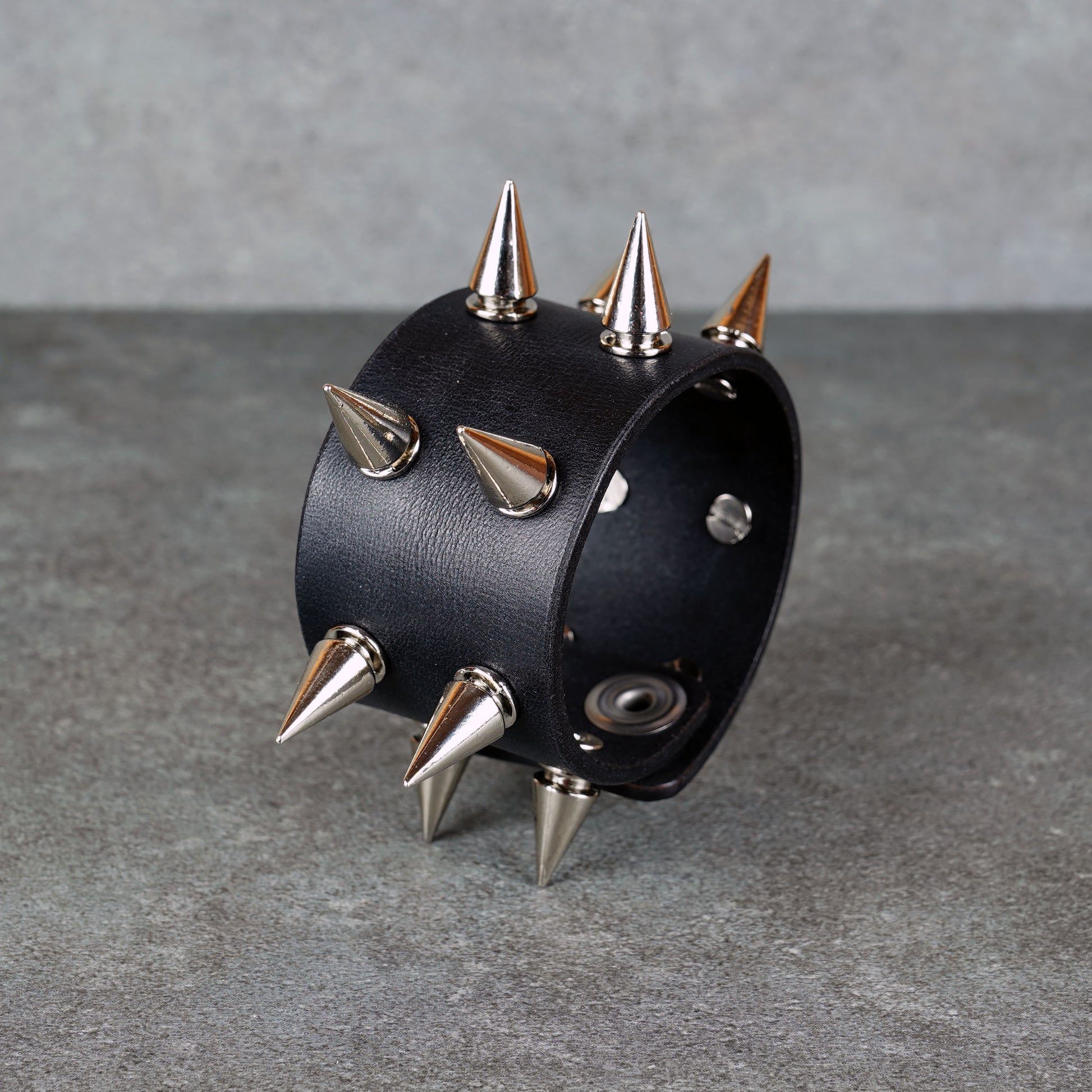 Handmade punk rock leather wristband for men and women