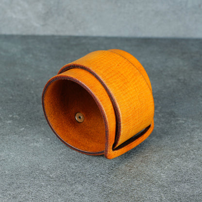 yellow leather bracelet handmade vegetable tanned leather wristband