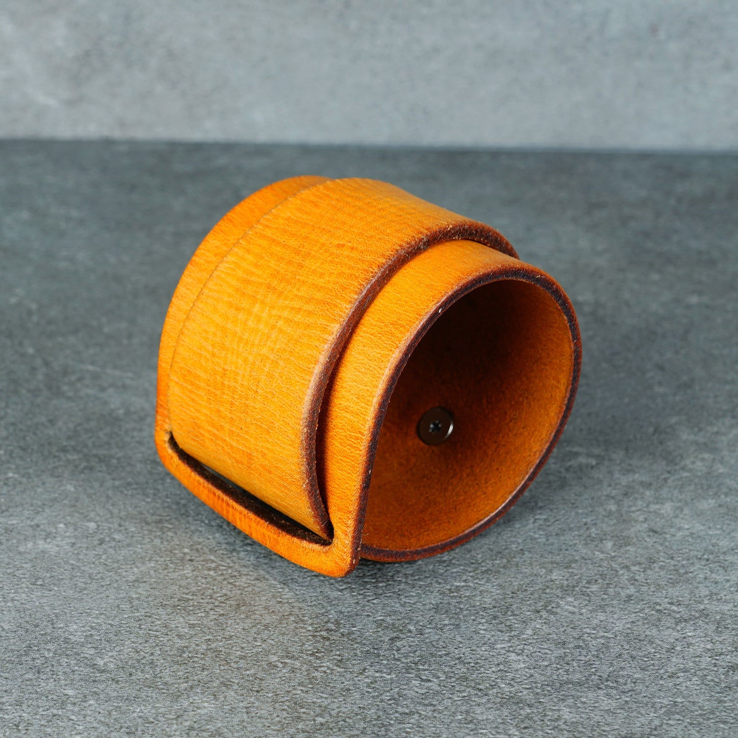 yellow leather bracelet handmade vegetable tanned leather wristband