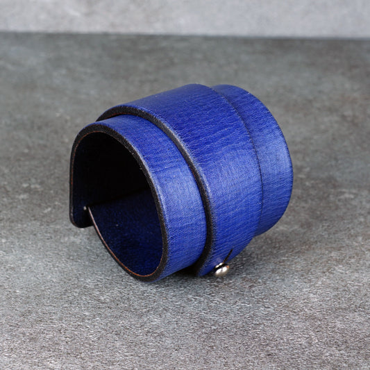 purple leather bracelet handmade vegetable tanned artisan wristband