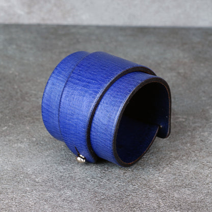 purple leather bracelet handmade vegetable tanned artisan wristband