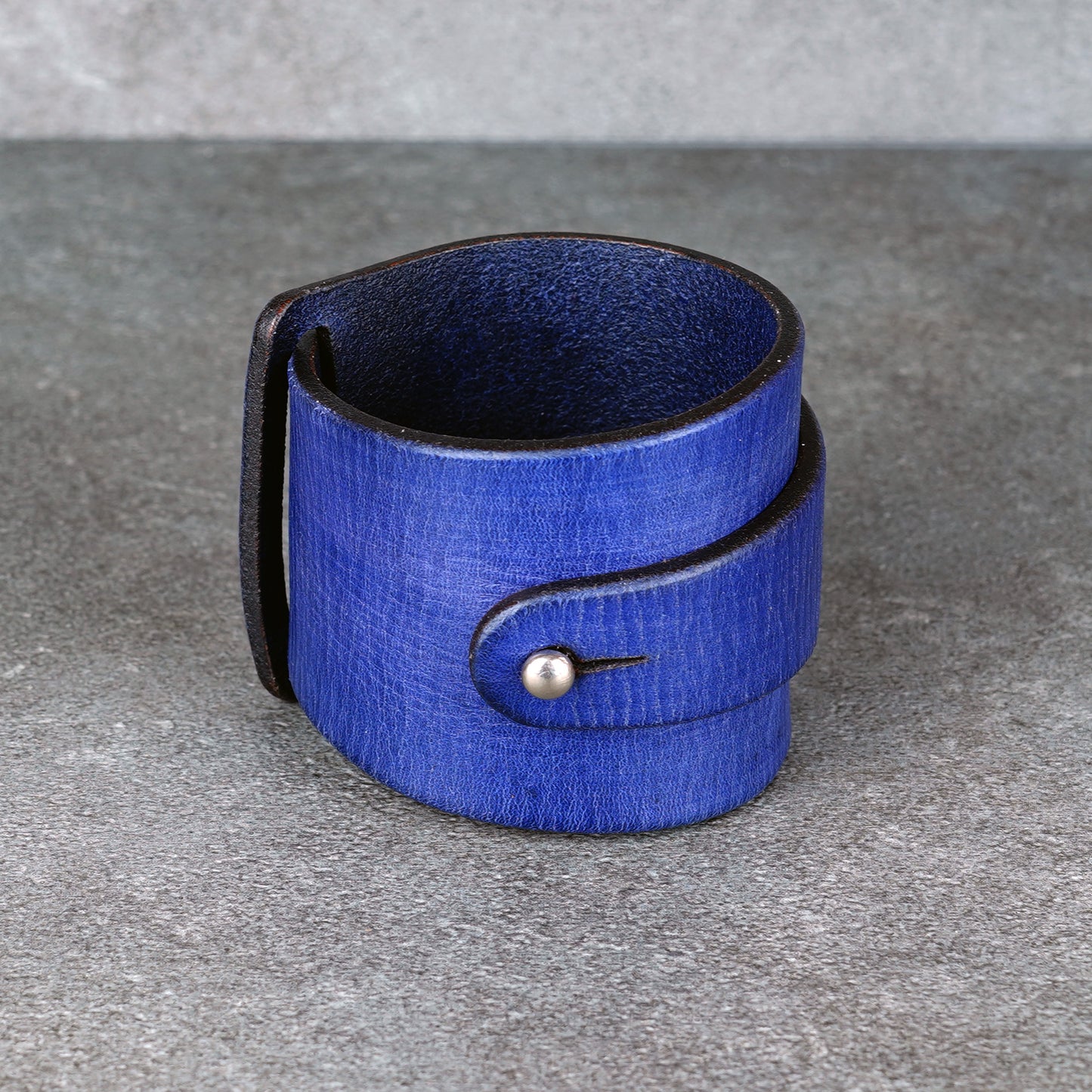 purple leather bracelet handmade vegetable tanned artisan wristband