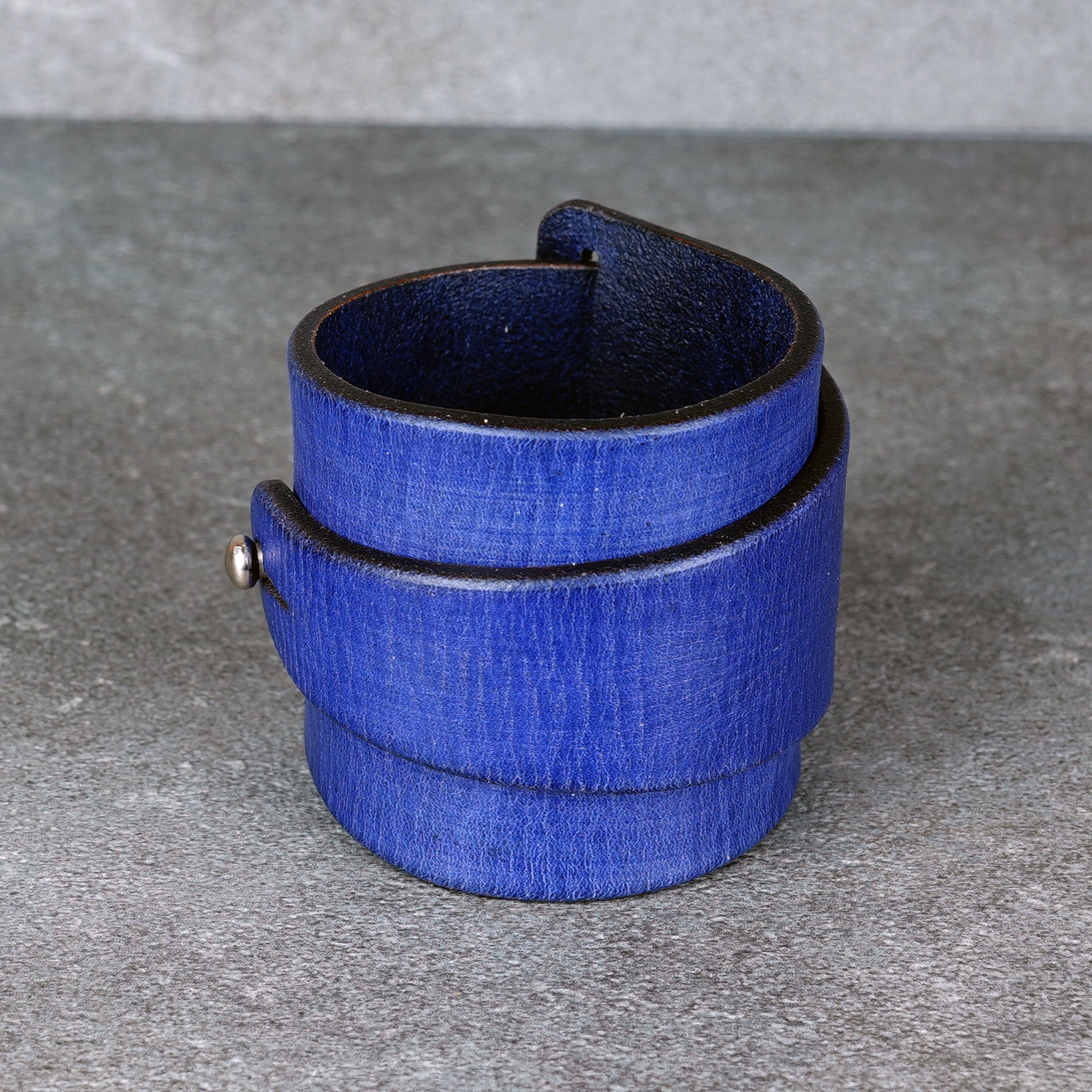 purple leather bracelet handmade vegetable tanned artisan wristband