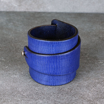 purple leather bracelet handmade vegetable tanned artisan wristband