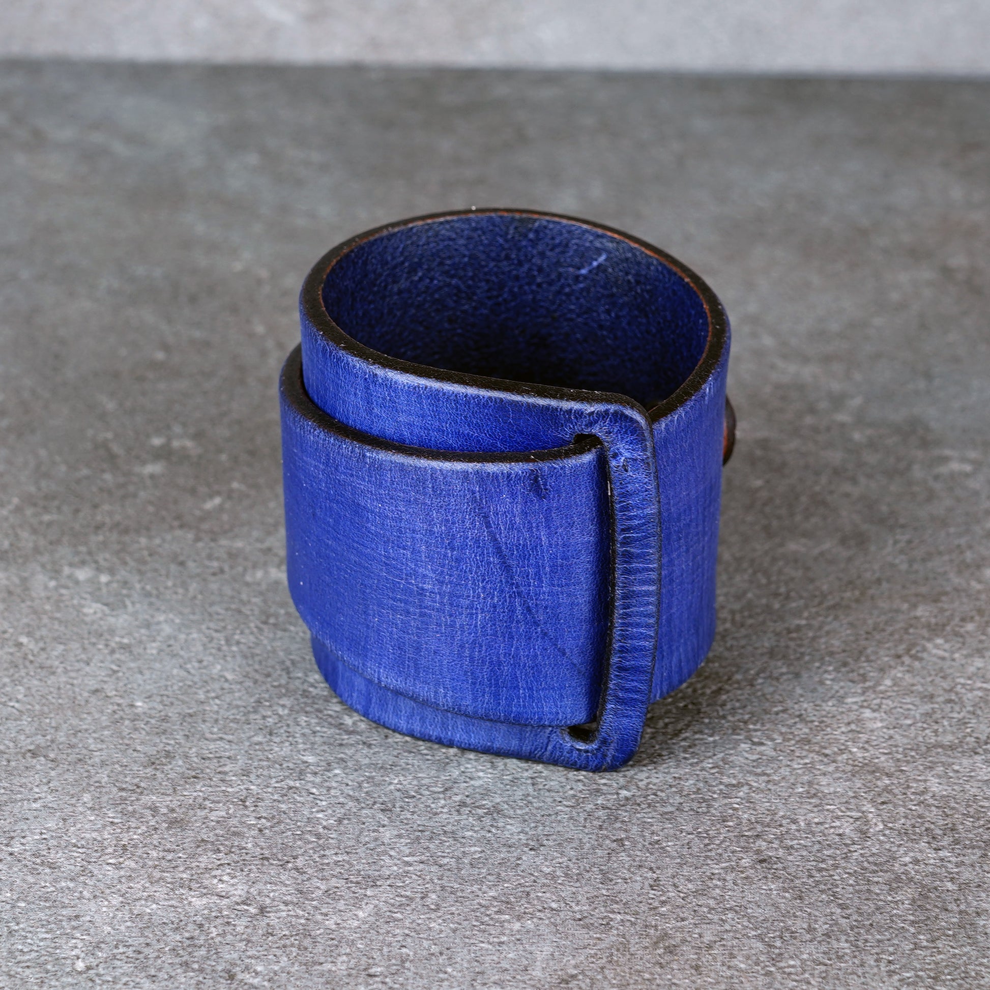 purple leather bracelet handmade vegetable tanned artisan wristband