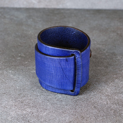 purple leather bracelet handmade vegetable tanned artisan wristband