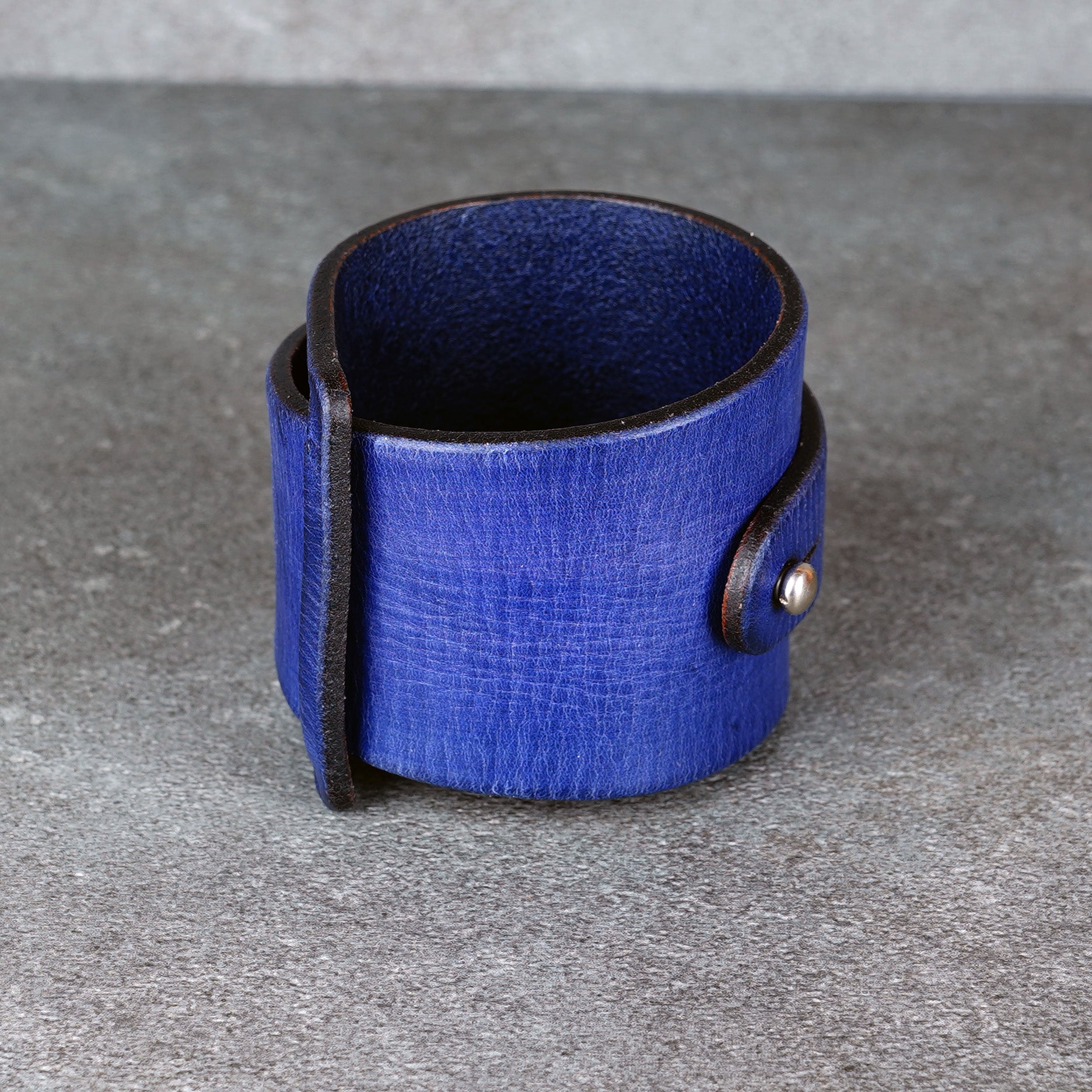 purple leather bracelet handmade vegetable tanned artisan wristband