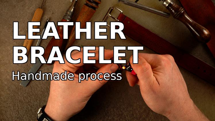 Load video: Making a Classic Wide Brown Leather Bracelet with a Buckle